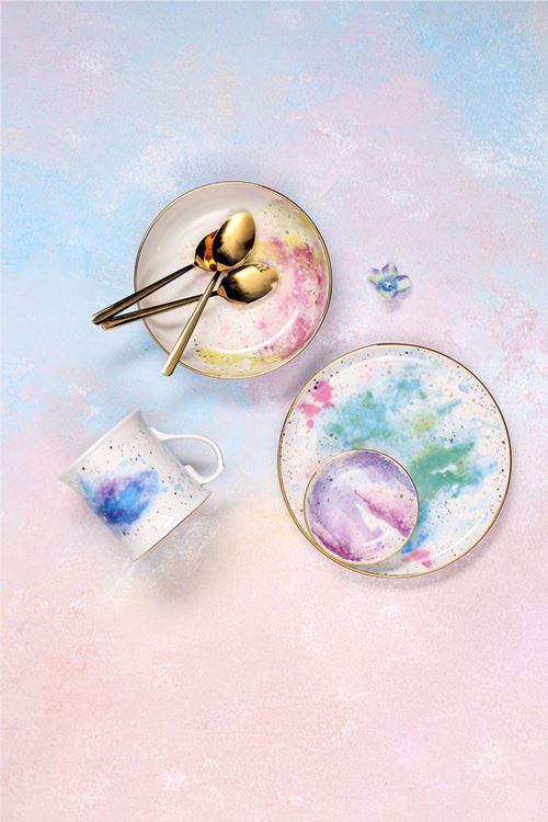 Beyaz Porland Cosmos 18 Parça 6 Kişilik İkram&Kahvaltı Takımı 