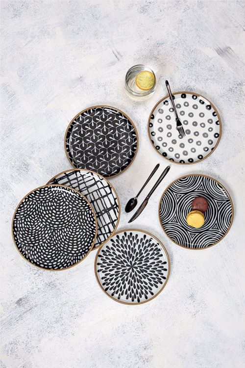 Beyaz Porland Fractal 6lı Pasta Takımı 20cm 